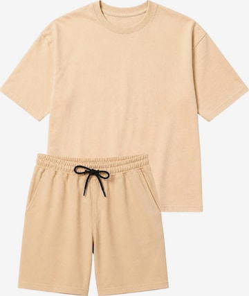 LOUIS LECLER Trainingsanzug 'Ace' in Beige: Vorderseite