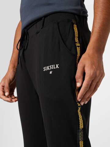 SikSilk Zúžený Kalhoty – černá