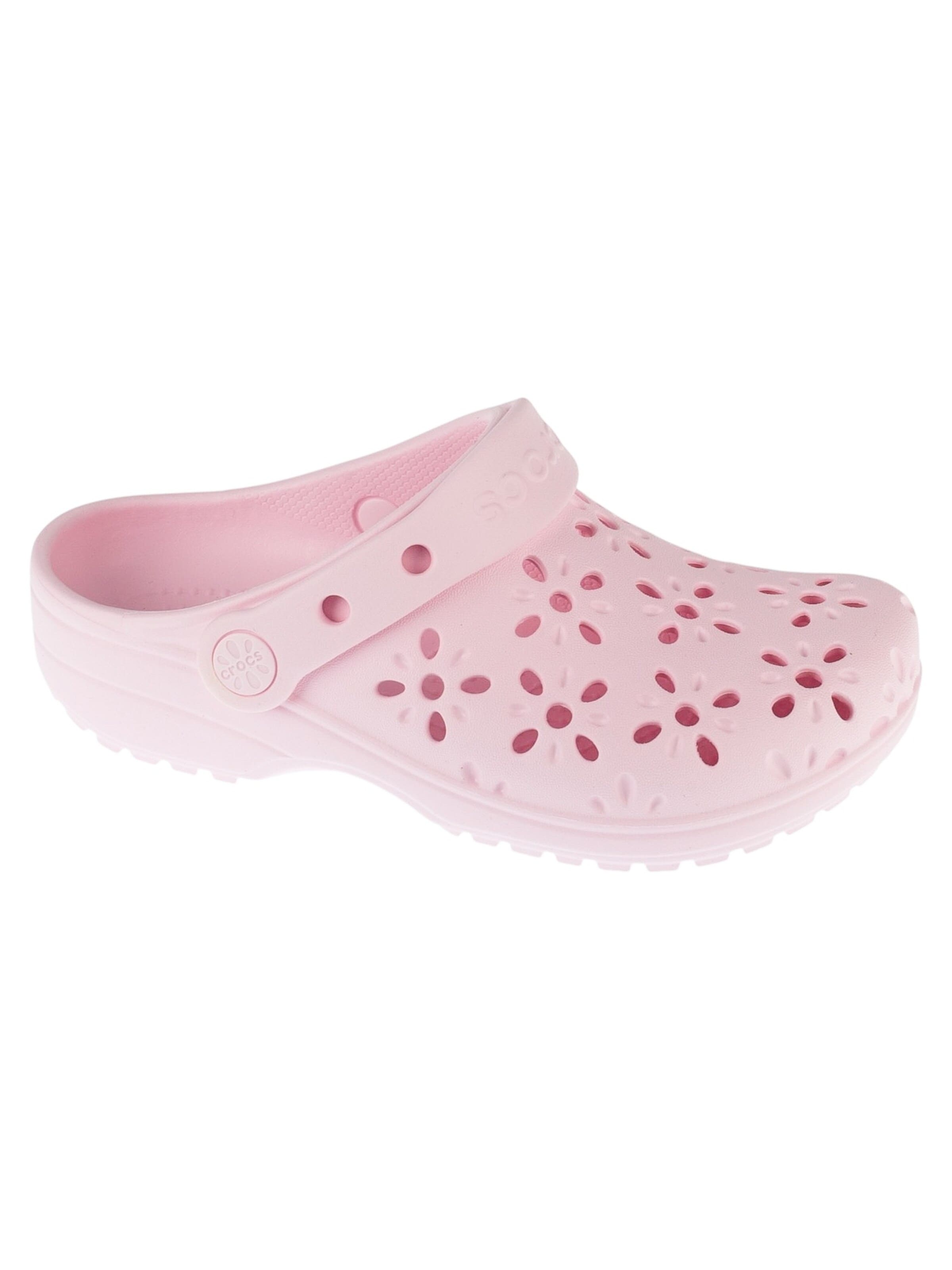 Crocs Sandalen 'Crocs Classic Floral Cut Out Clog Kids' in Roze: voorkant