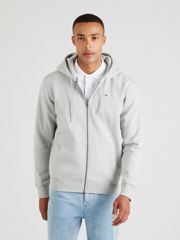 Tommy Jeans Regular fit Zip-Up Hoodie in Grey: front