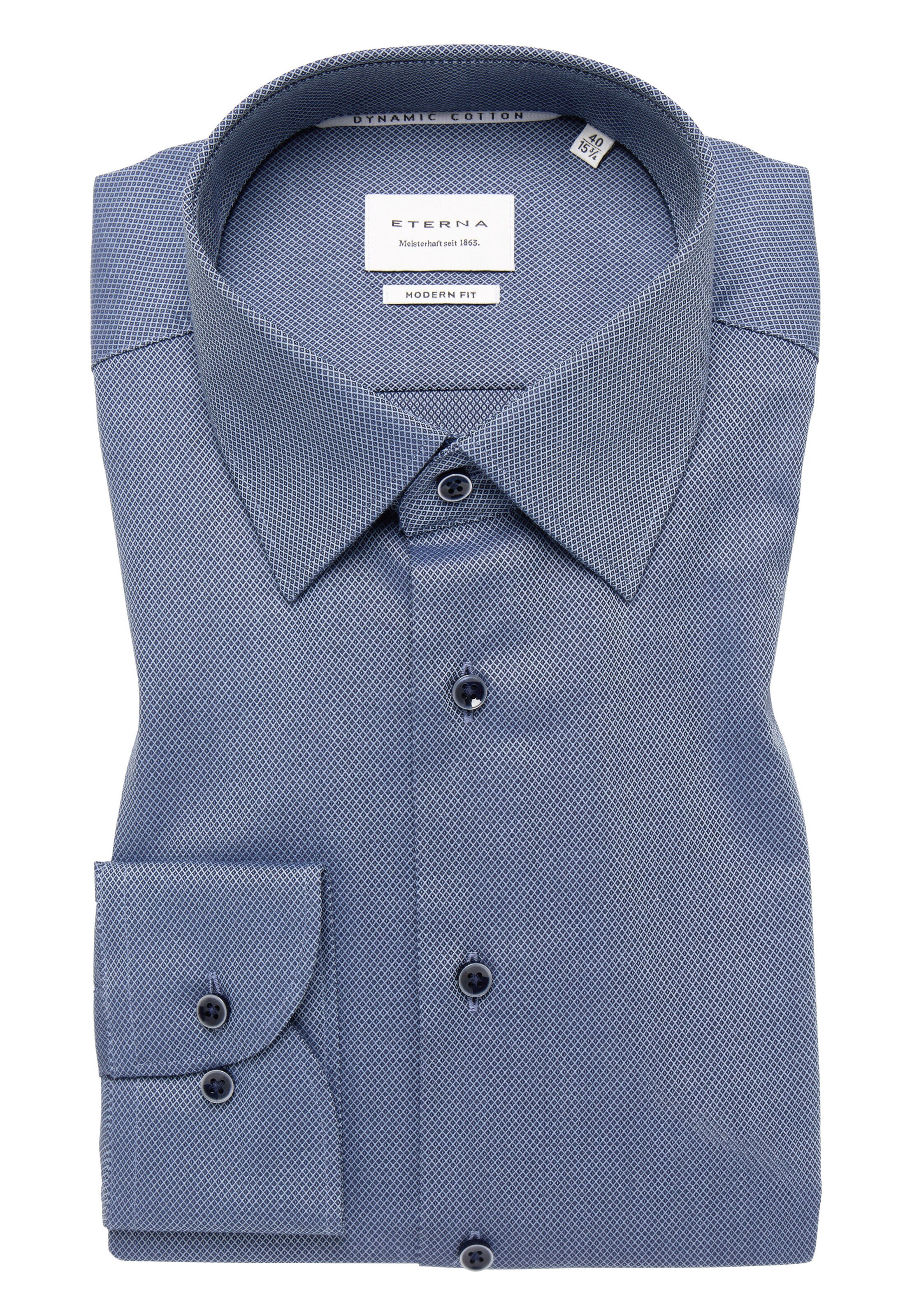 ETERNA Regular fit Button Up Shirt in Blue