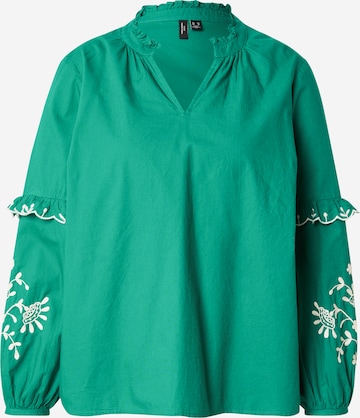 Vero Moda Curve Pusero 'VMCNoel' värissä vihreä: etupuoli