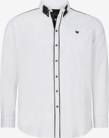 Charles Colby Comfort fit Button Up Shirt 'DUKE WARNAR' in White: front