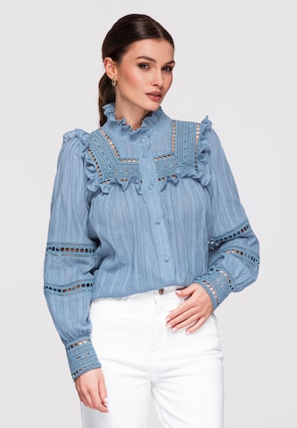Ombre Blouse in Blue: front