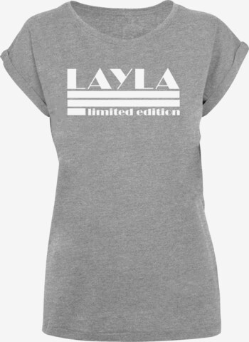 Merchcode Shirt 'Layla - Limited Edition' in Grijs: voorkant
