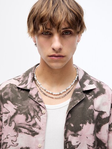 Pull&Bear Comfort fit Button Up Shirt in Pink