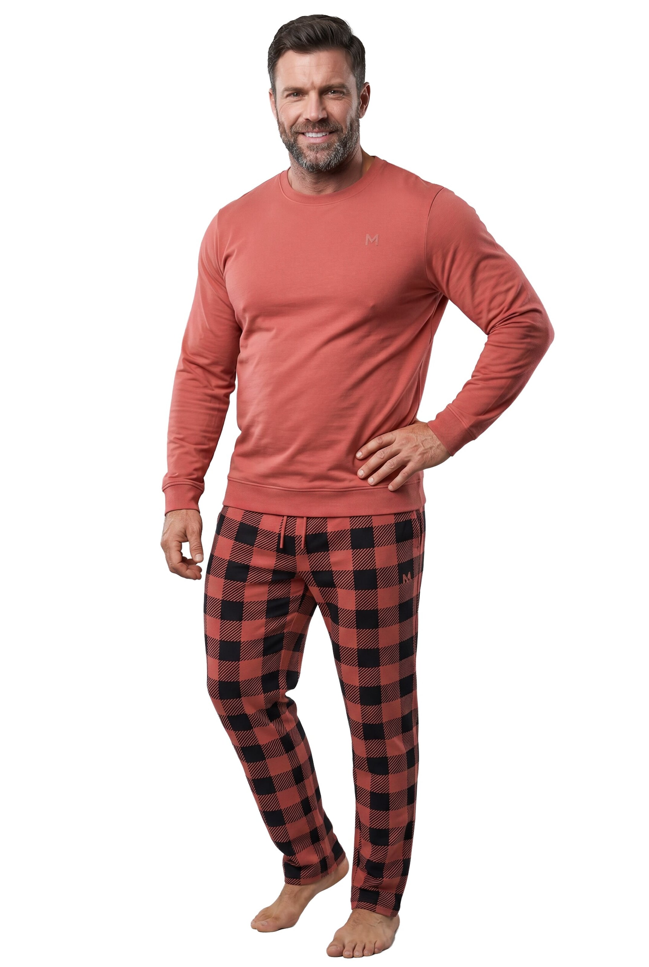 Men Plus Pyjama in Orange: Vorderseite