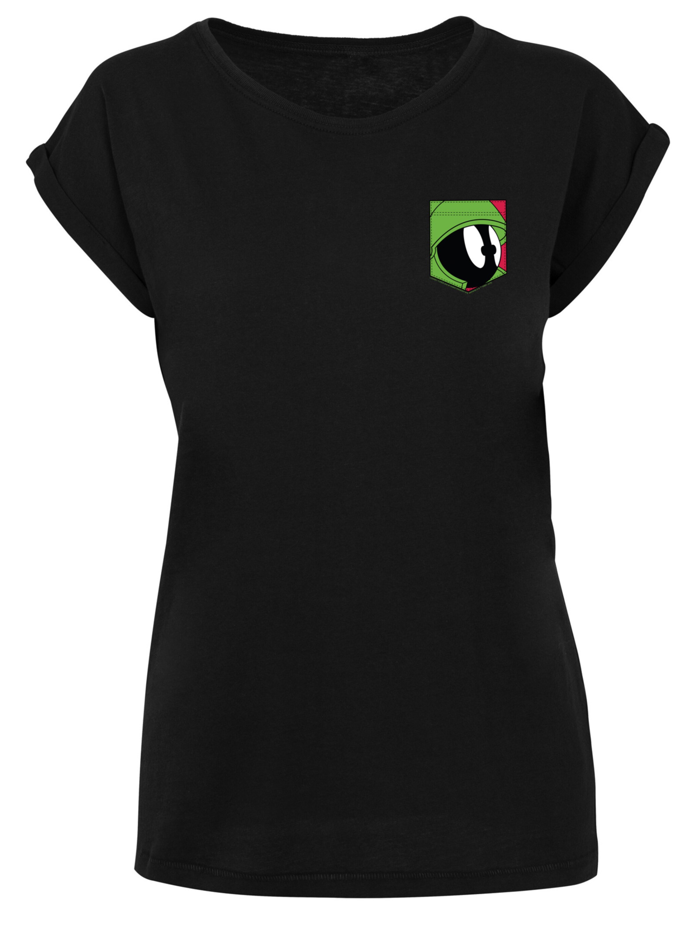 F4NT4STIC Shirt 'Looney Tunes Marvin The Martian Face' in Black: front