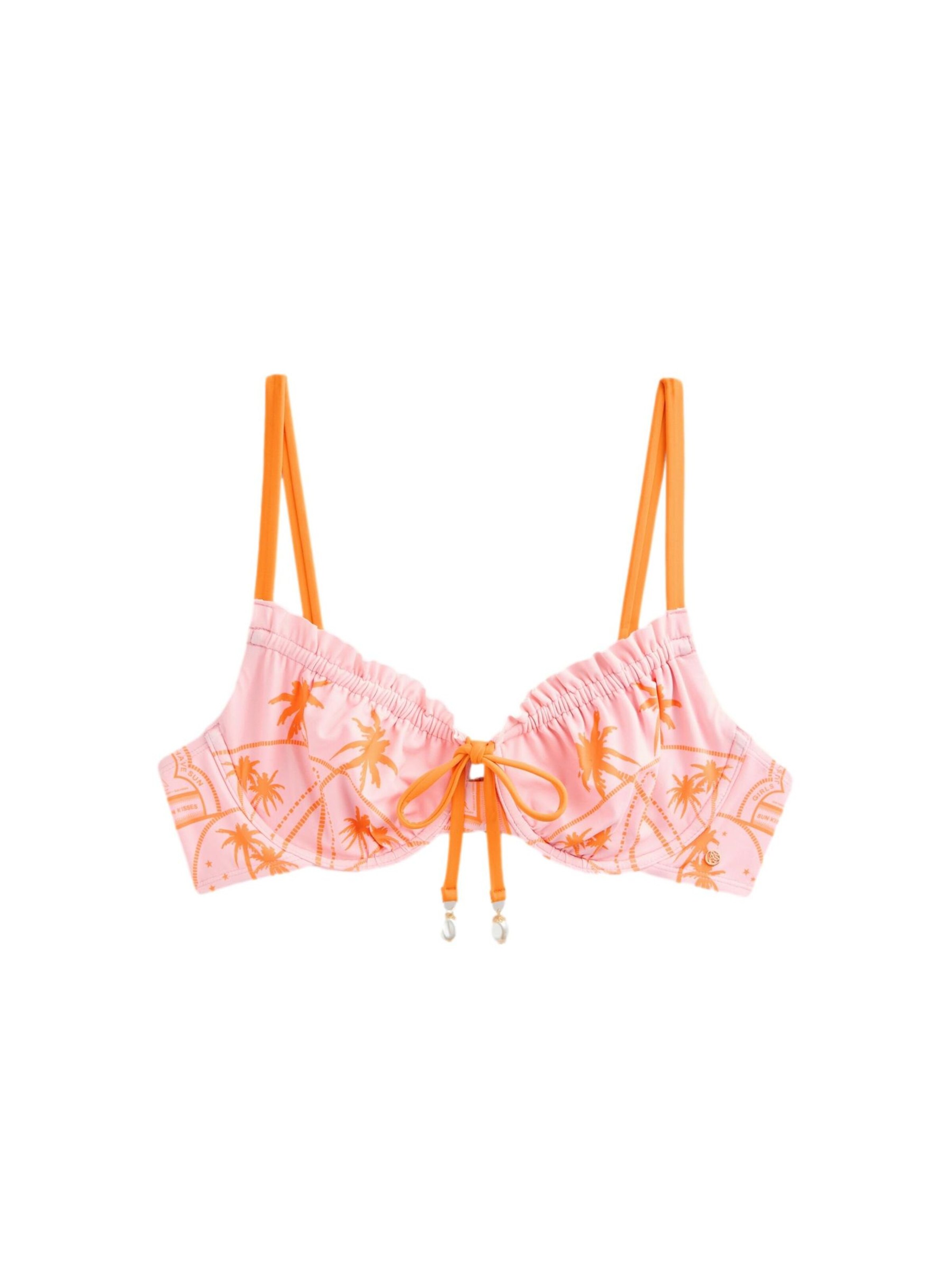 Rockett St George T-shirt Bikinitop in Roze: voorkant