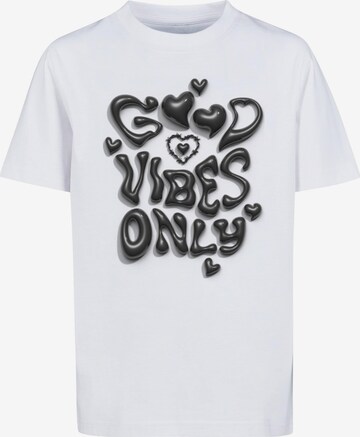 T-Shirt 'Good Vibes Only' Mister Tee en blanc : devant