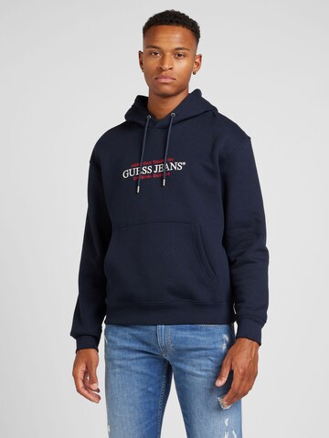 Sweat-shirt GUESS JEANS en bleu : devant
