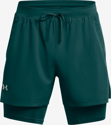 UNDER ARMOUR Regular Workout Pants 'LAUNCH' in Green: front