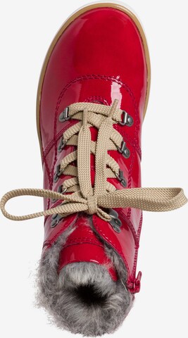JANA Lace-Up Ankle Boots in Red