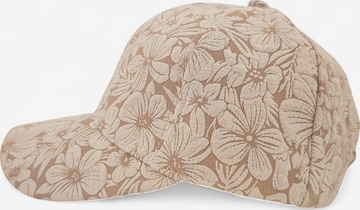styleBREAKER Cap 'Basecap mit Blumen Muster Ton in Ton' in Beige: Vorderseite