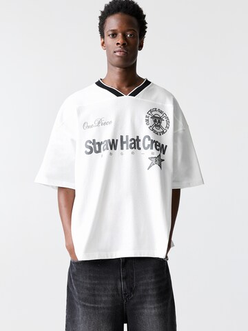 T-Shirt Pull&Bear en blanc : devant