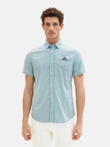 Coupe regular Chemise TOM TAILOR en bleu : devant