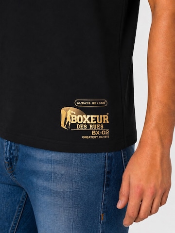 Boxeur des Rues - Camiseta 'Herren T-Shirt Slim Fit Boxeur des Rues, Schwarz, Goldenes Logo, Premium-Baumwolle' en negro