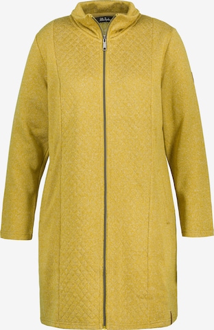 Ulla Popken Zip-Up Hoodie in Yellow: front