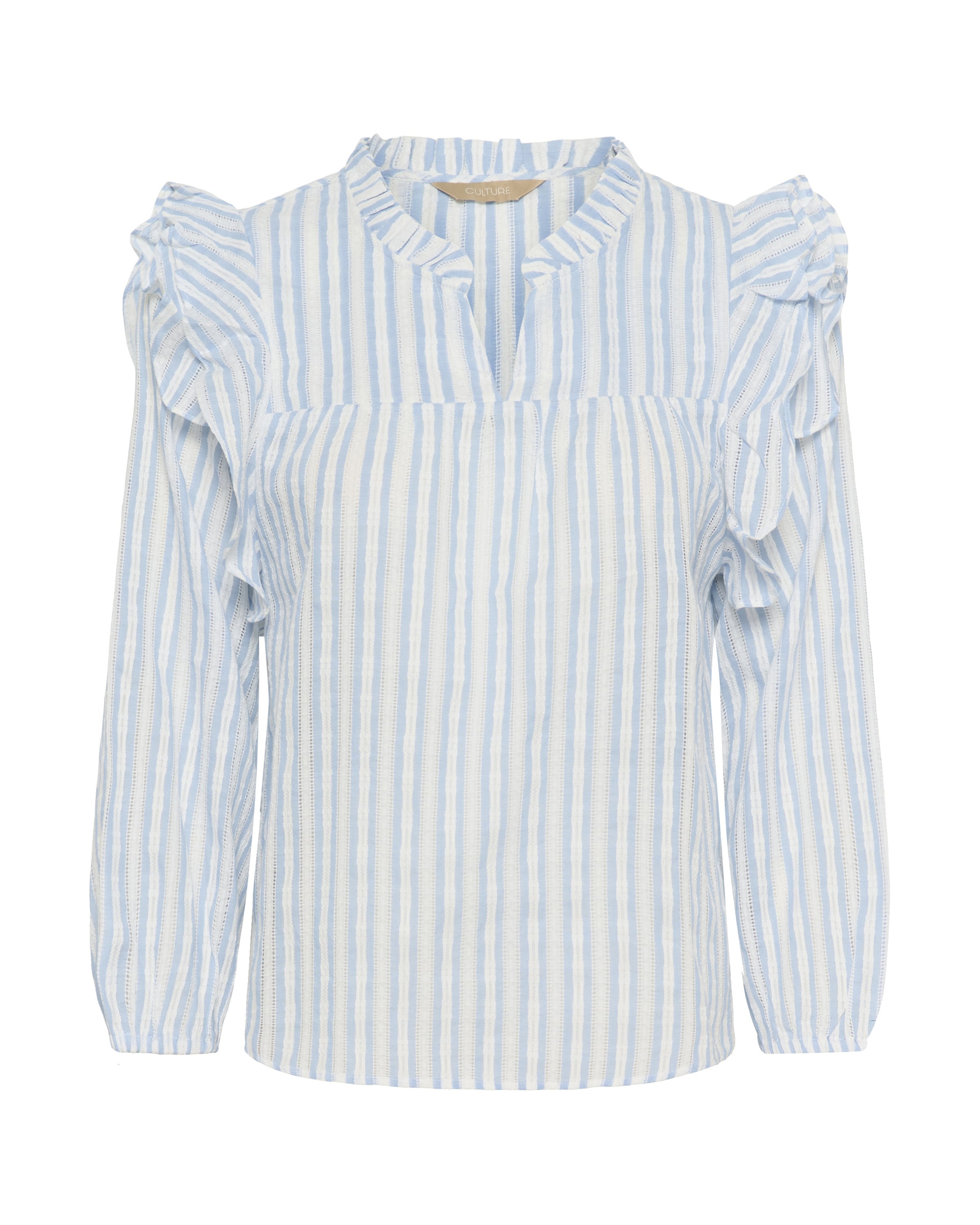 CULTURE Blouse 'Hena Shadia' in Smoke blue / White, Item view