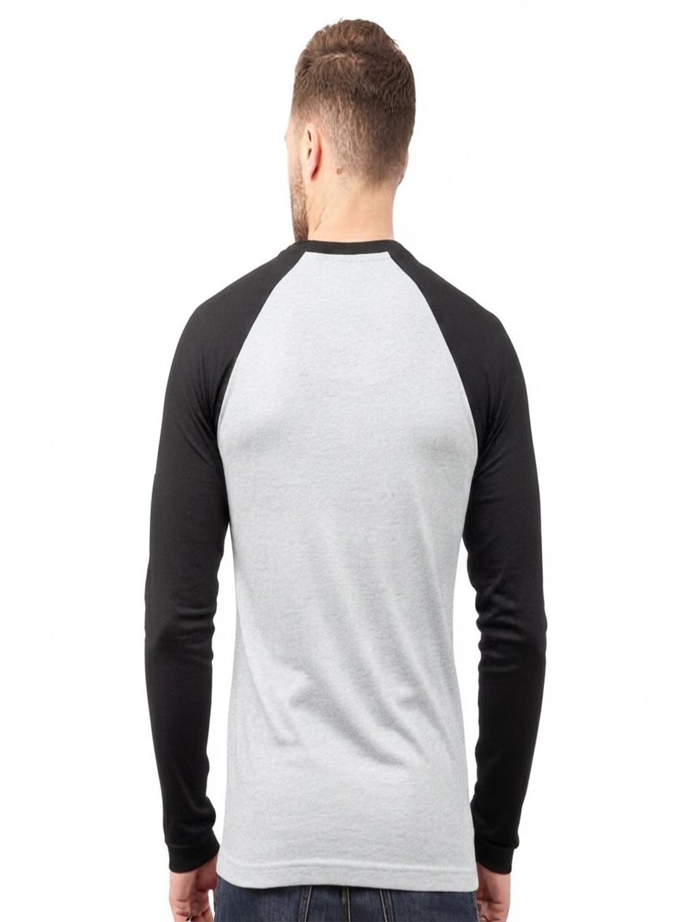 Vanilla Shirt '2-Pack Heren Baseballshirt Lange Mouwen – Wit/Zilvergrijs – Casual Raglan – Maat M' in Zwart