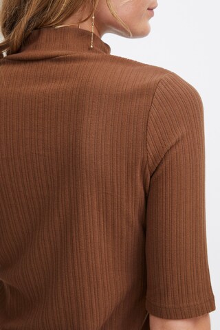 Fransa Sweater 'Henley' in Brown