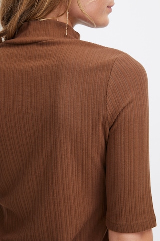 Fransa Pullover 'Henley' in Braun