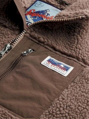 Superdry Fleece jas 'HERITAGE ZIP THROUGH FLEECE SDW2012736A' in Bruin