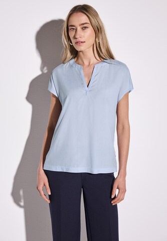 STREET ONE Bluse in Unifarbe in Blau: Vorderseite