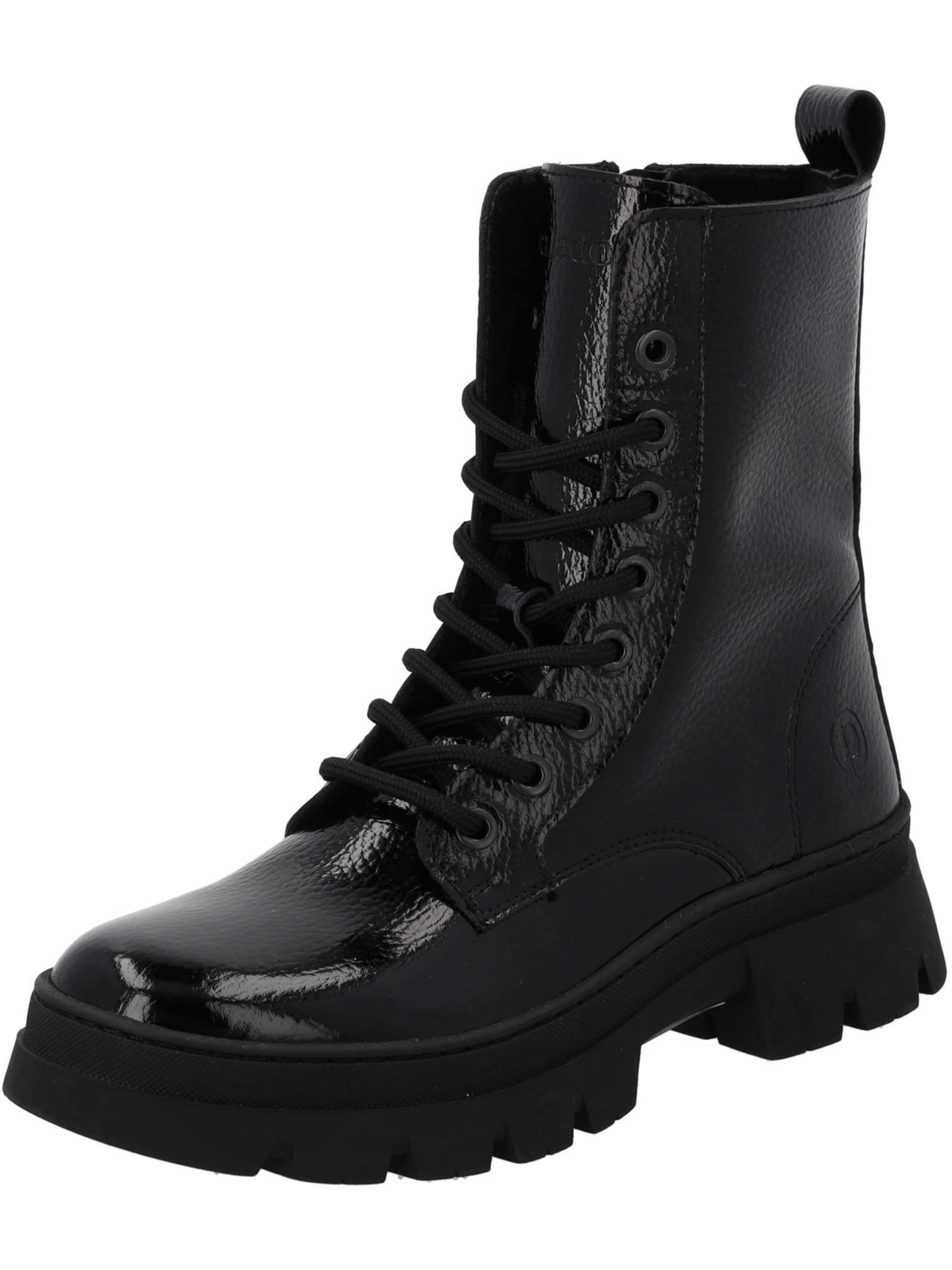 Palado Lace-Up Ankle Boots in Black: front