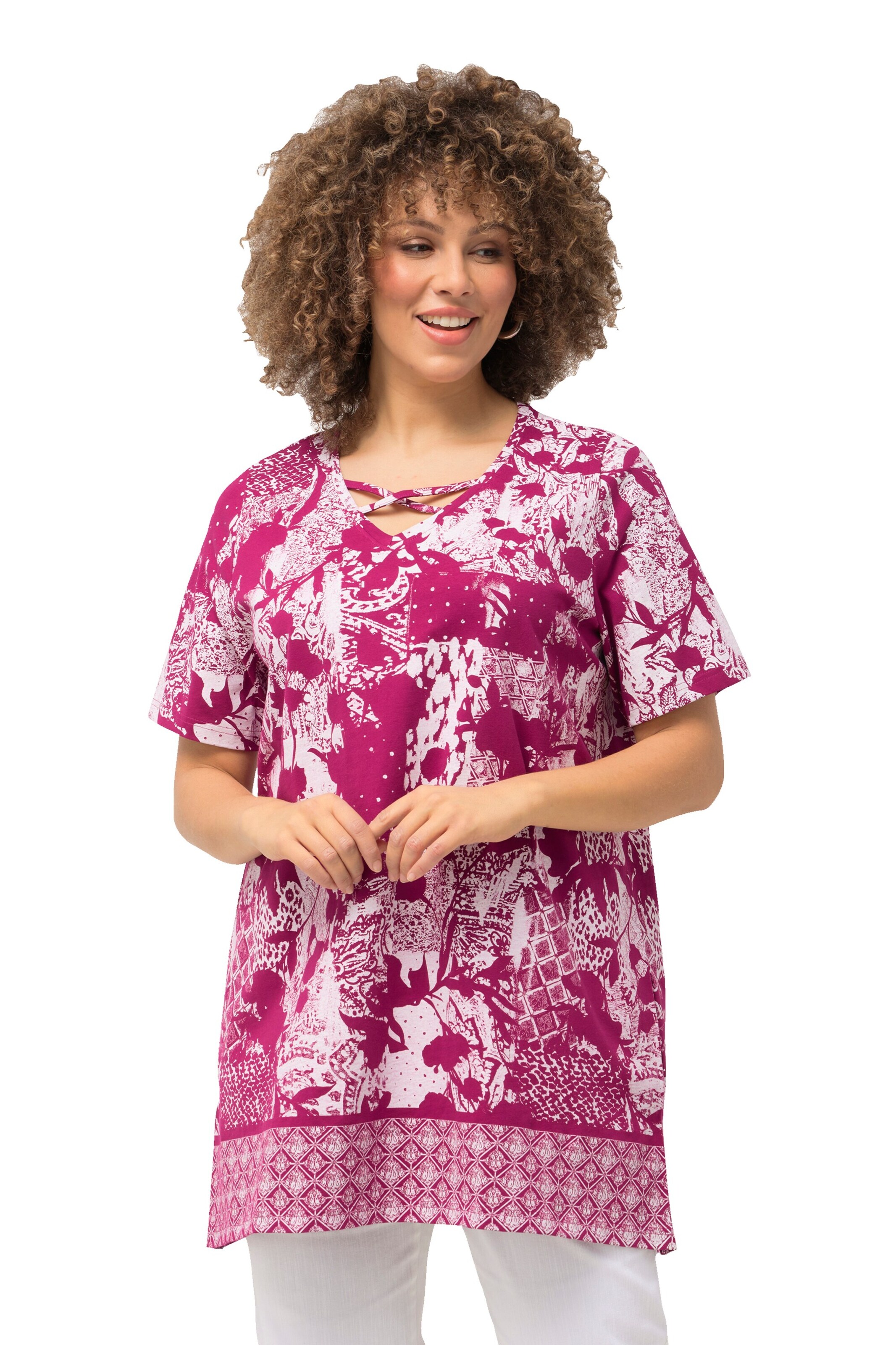 Ulla Popken Shirt in Roze: voorkant