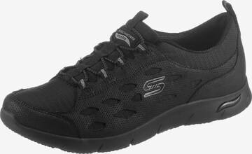 SKECHERS Athletic Lace-Up Shoes in Black: front