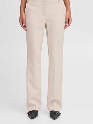 ICHI Regular Chino trousers 'Lexi' in Beige: front