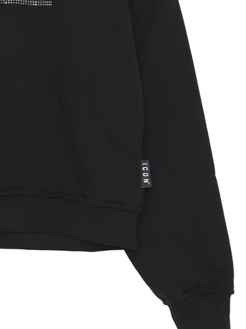 ICON Sweatshirt 'Strass logo' in Schwarz