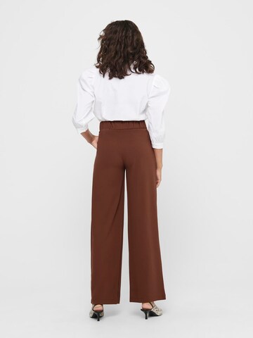 JDY Wide leg Pleat-Front Pants 'JDYGeggo' in Brown
