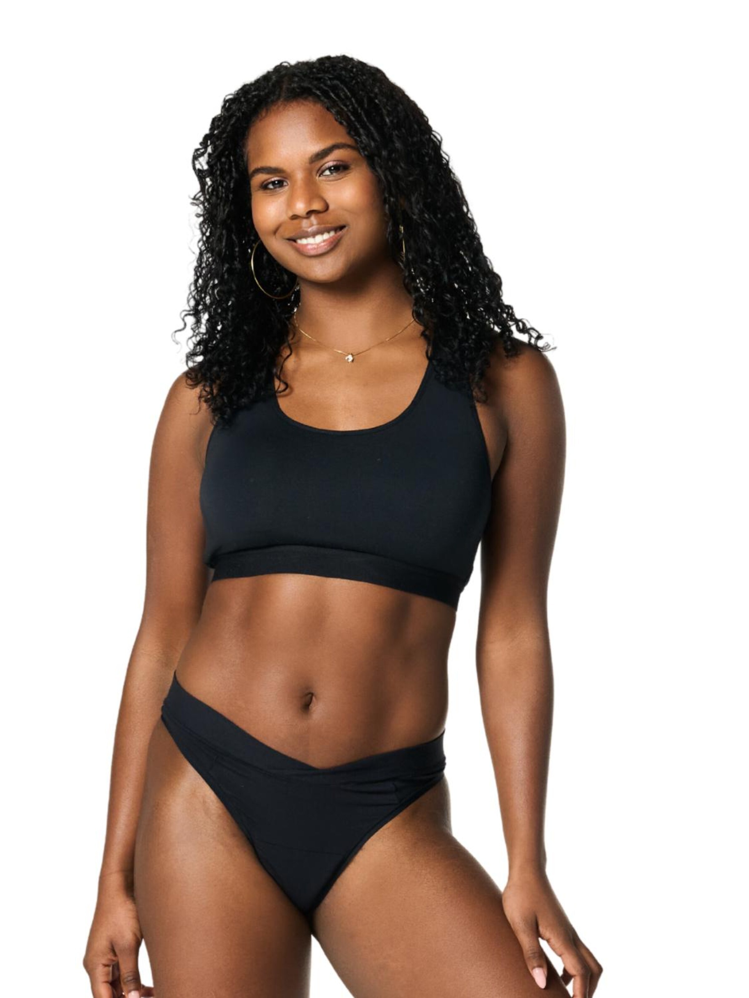 Moodies Undies String 'Bamboe String licht' in Zwart: voorkant