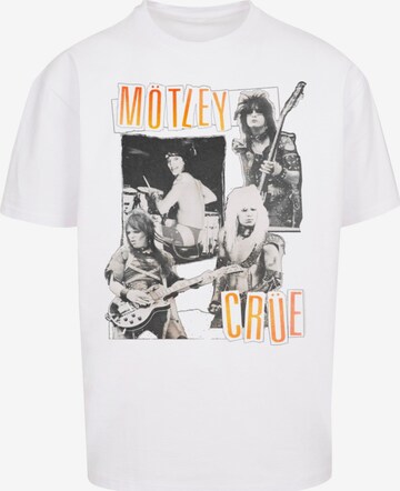 Merchcode Shirt 'Motley Crue - Vintage Punk Collage' in Wit: voorkant