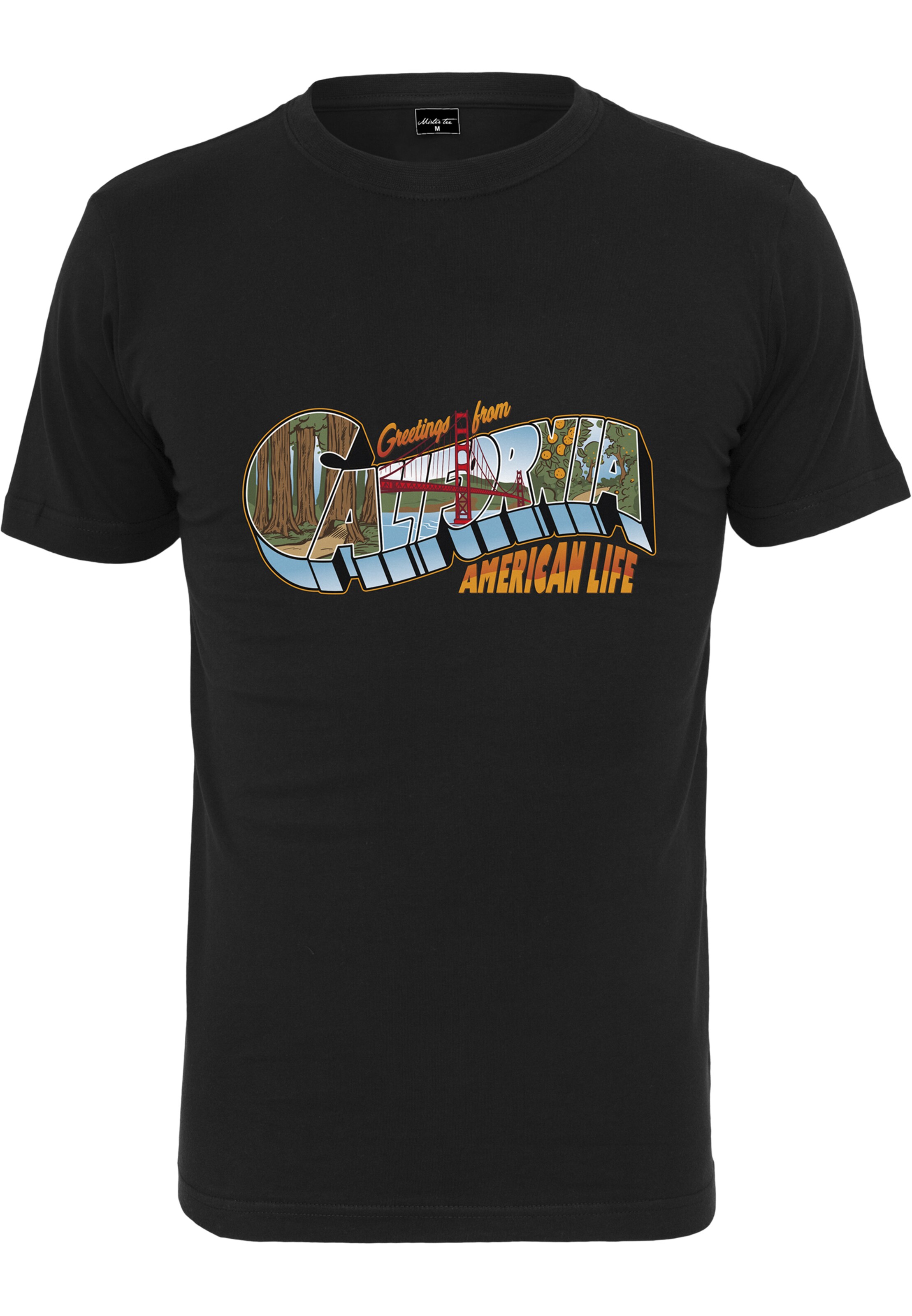 Maglietta 'American Life Greetings' di MT Men in nero: frontale