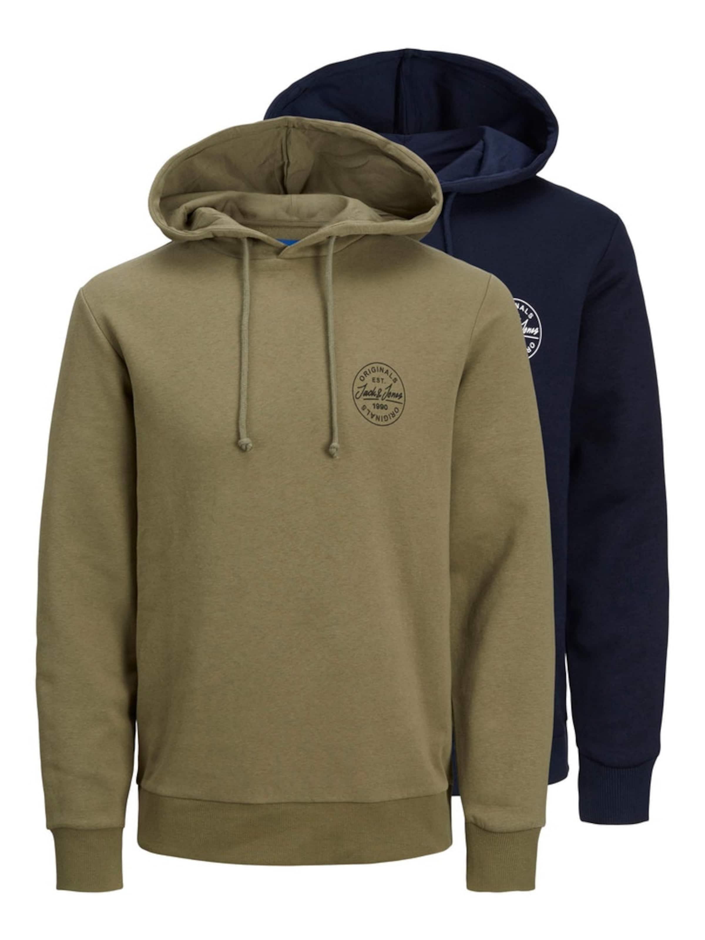 Männer Sweat JACK & JONES Hoodie in Navy, Oliv - MB07510 Männer Sweat JACK & JONES Hoodie in Navy, Oliv - MB07510