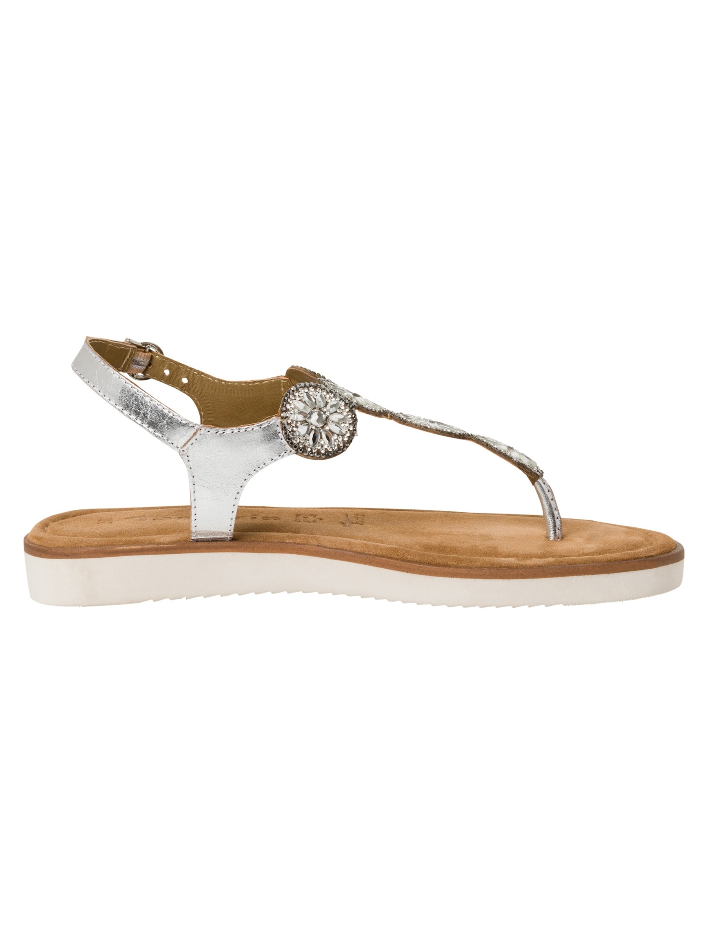 Tamaris T-Bar Sandals in Silver