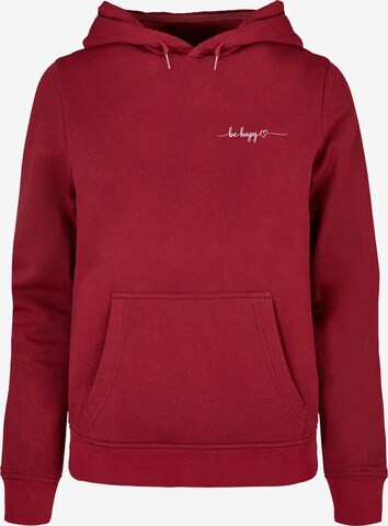Merchcode Sweatshirt 'Be Happy' in Rot: predná strana