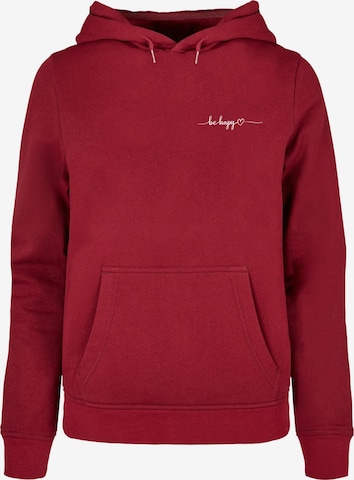 Merchcode Sweatshirt 'Be Happy' in Rood: voorkant