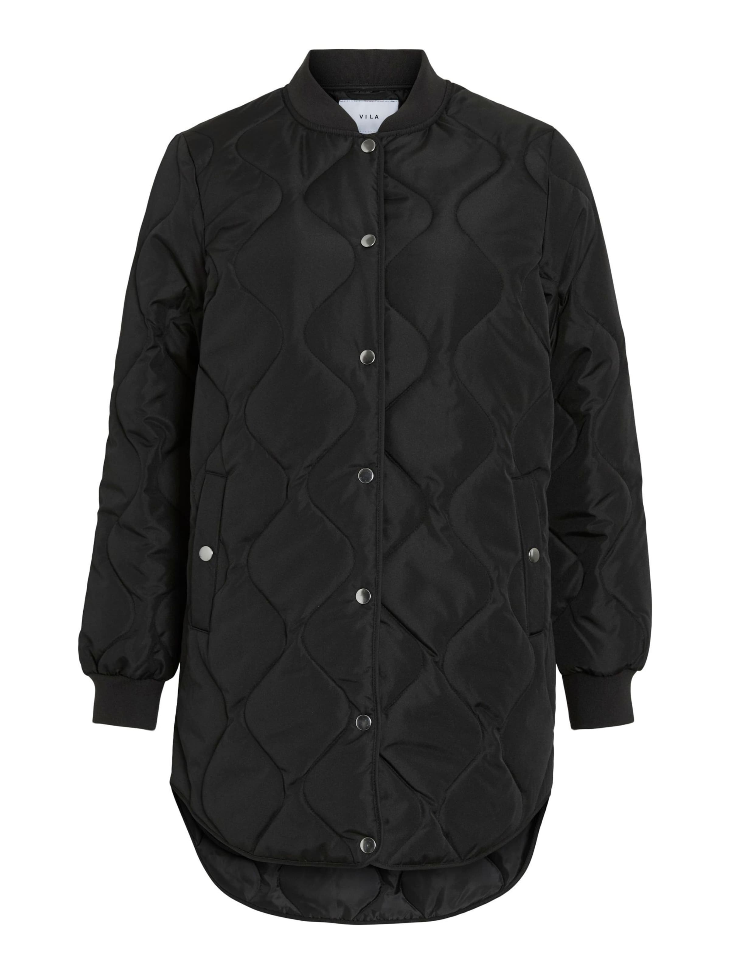 VILA Between-Seasons Coat 'VITate' in Black: front