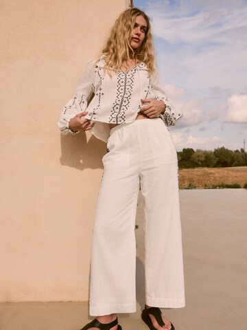 Loosefit Pantalon Next en blanc
