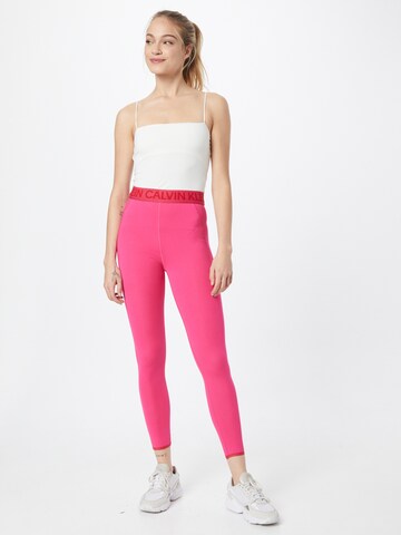 Calvin Klein Sport Skinny Spodnie w kolorze różowy