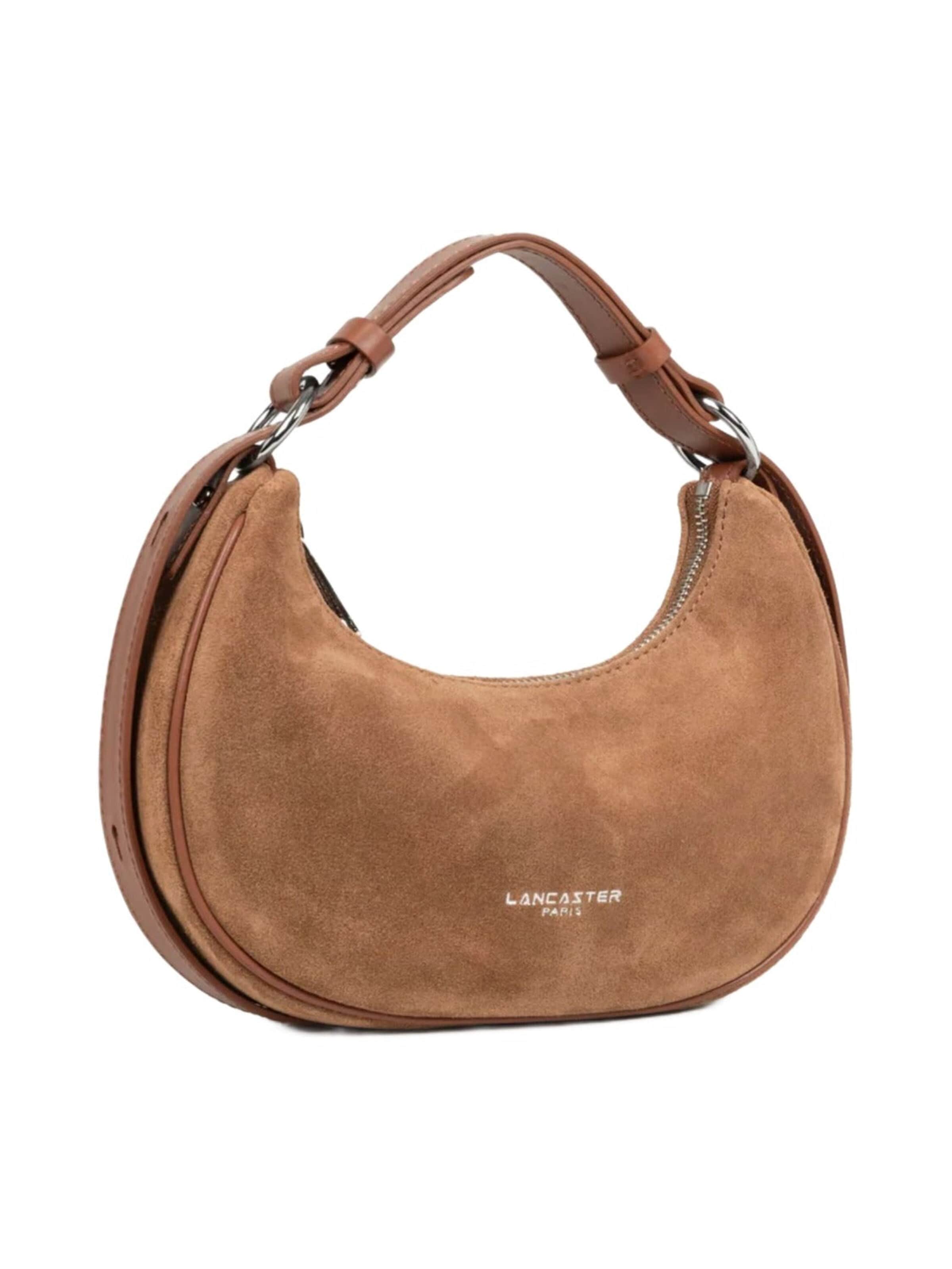 Sac bandoulière 'Lancaster Sac besace Zippé S Suède Camel' LANCASTER Paris en marron