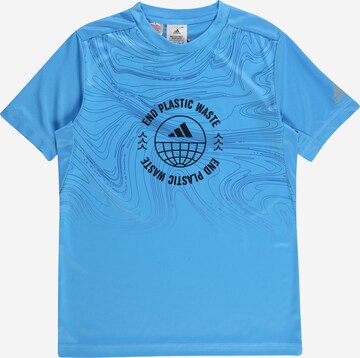 ADIDAS SPORTSWEAR Performance Shirt 'Unitefit Aeroready Run For The Oceans' in Blue: front