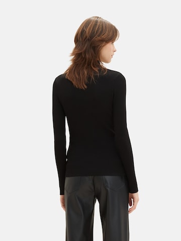 TOM TAILOR DENIM Pullover in Schwarz