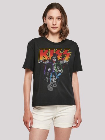 F4NT4STIC Shirt 'Kiss Rock Band' in Zwart: voorkant