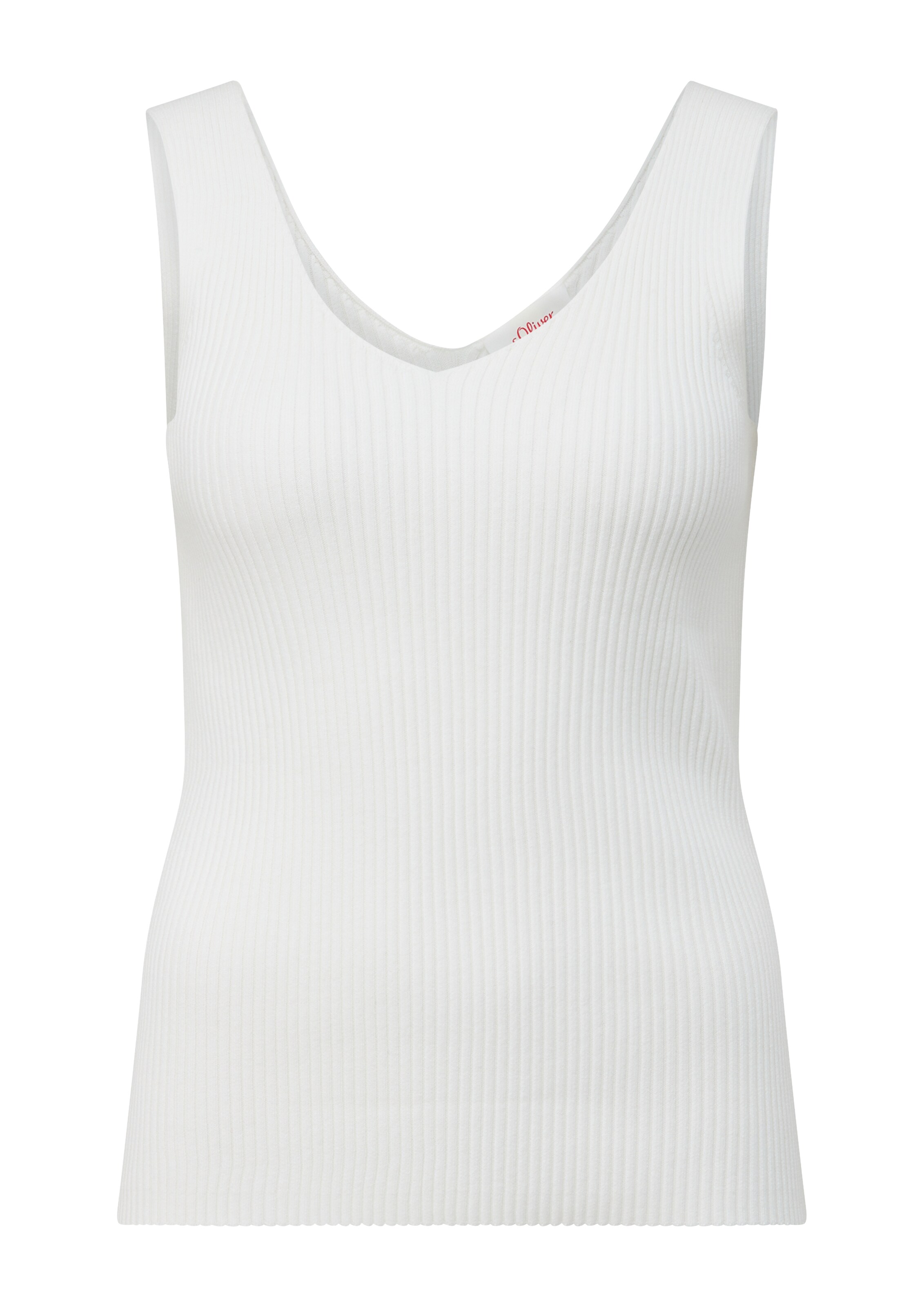 s.Oliver Gebreide top in Wit: voorkant