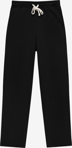 Loosefit Pantaloni de la Pull&Bear pe negru: față